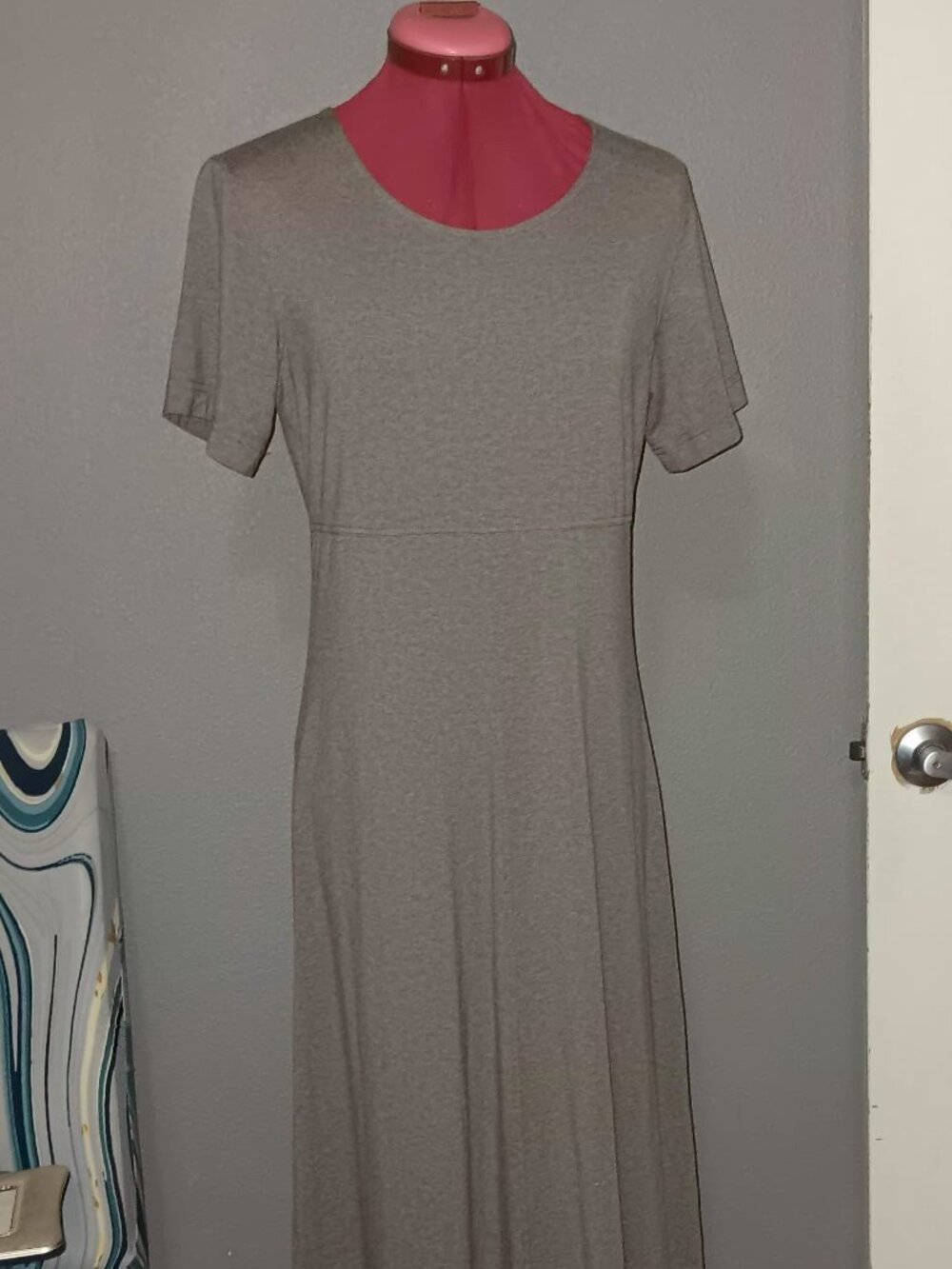 ExOfficio Travel Maxi Dress Womens 6/8 Heather Gray Short Sleeve Stretch Canada